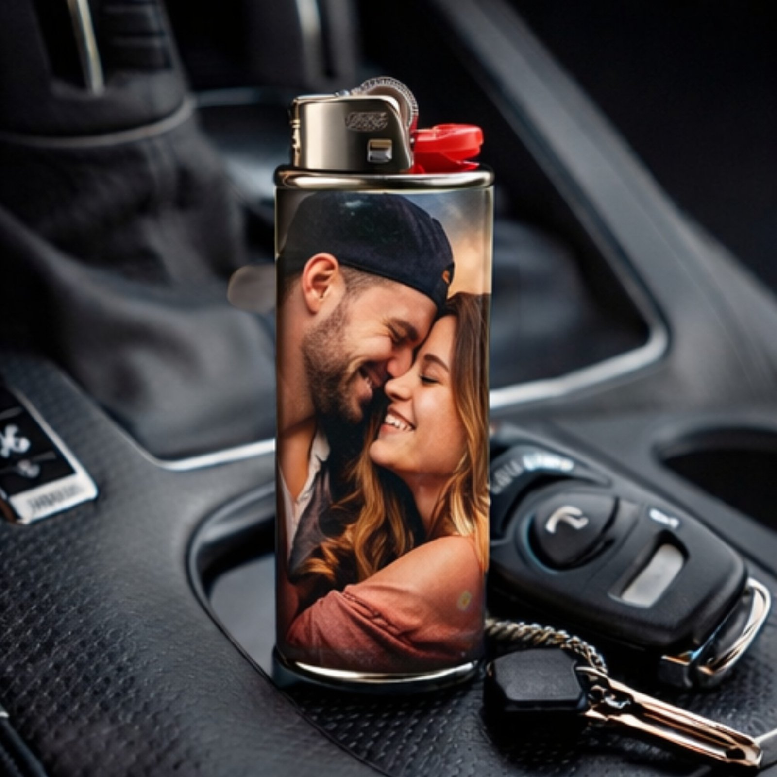 custom metal lighter case with personalized photo design uploads