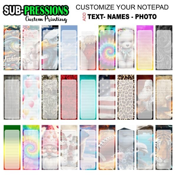 Custom Notepads Size 3.5 x 8.5 Inch