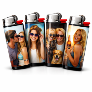 design a Custom lighter wraps with photo designs applied to standard disposable lighters